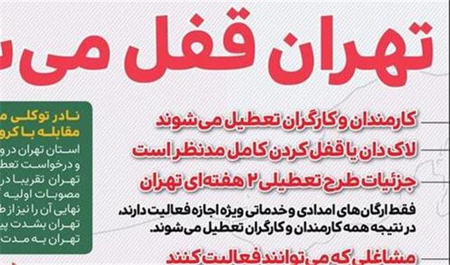 تهران قرنطینه شود؛ چه مشاغلی تعطیل می شود؟